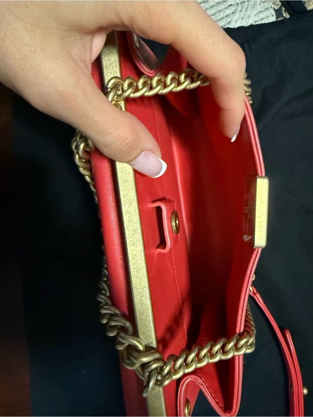CHANEL Red Quilted Leather Shoulder Bag with Gold Hardware - Picture 14 of 14